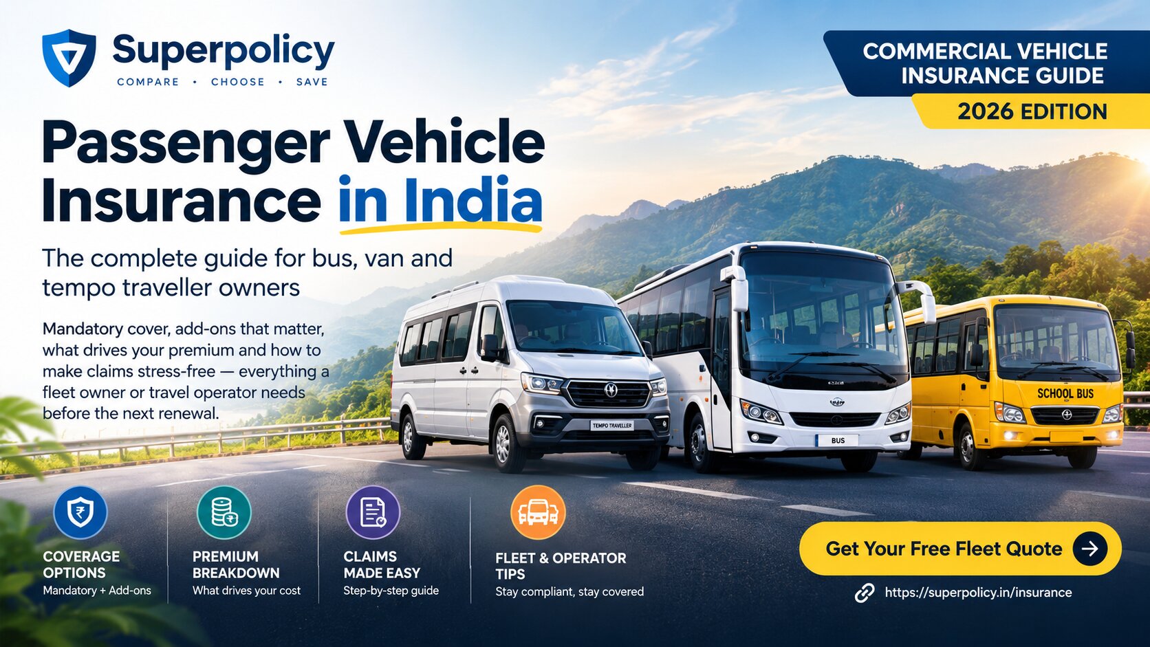 Passenger Vehicle Insurance: Bus, Van & Tempo Traveller 2026