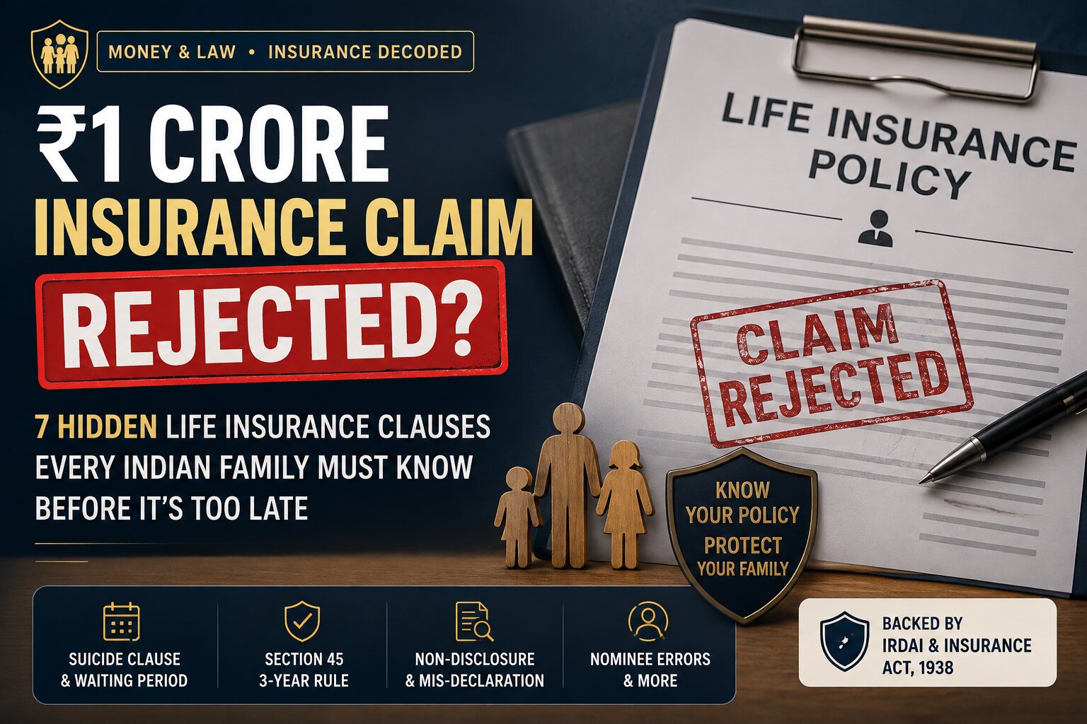 ₹1 Crore Insurance Claim Rejected? 7 Hidden Life Insurance Clauses Every Indian Family Must Know Before Its Too Late