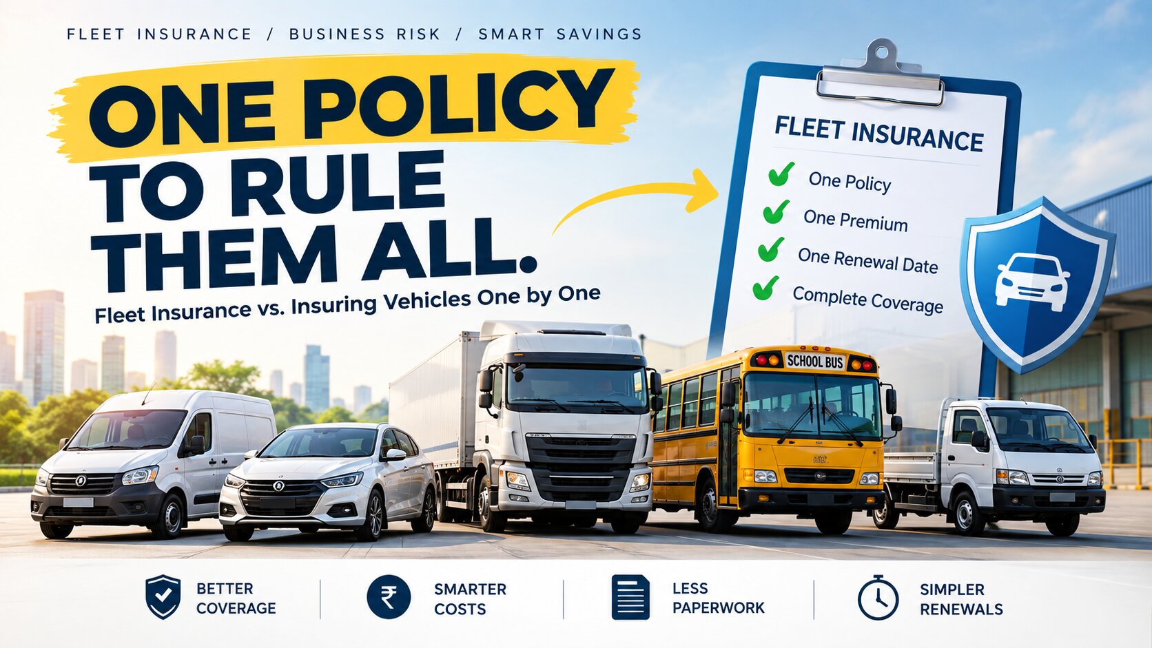 ONE POLICY TO RULE THEM ALL.  Fleet Insurance vs. Insuring Vehicles One by One